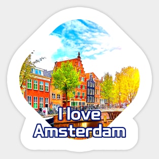 I love Amsterdam, Netherlands Sticker